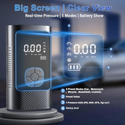 Cordless Tire Inflator Portable Air Pump – Car & Motorcycle