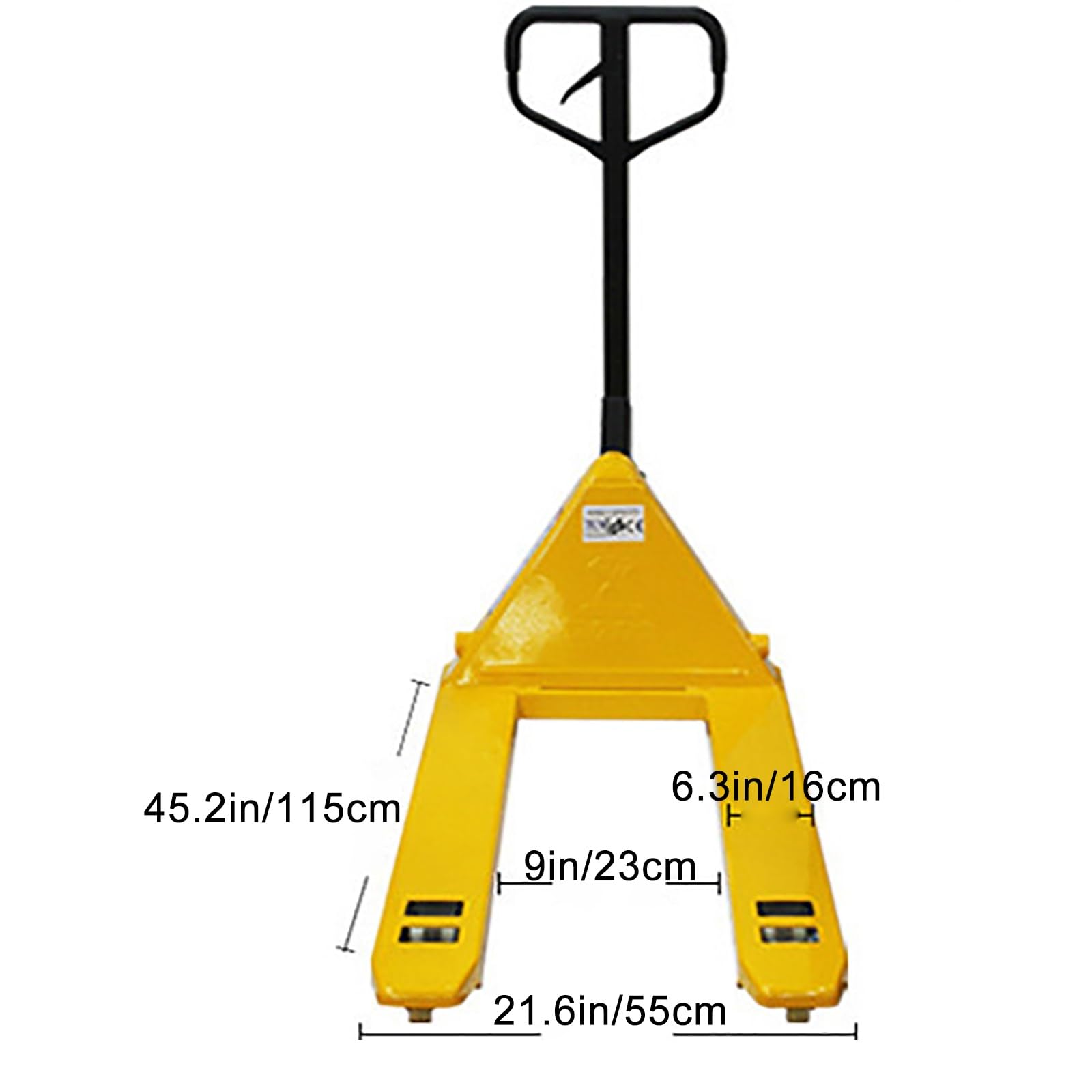 Pallet Jack idraulico manuale, transpallet per impieghi gravosi con pompa in acciaio fuso e telaio in acciaio legato per magazzino, fabbrica, supermercato, scuola e uso dell'aeroporto