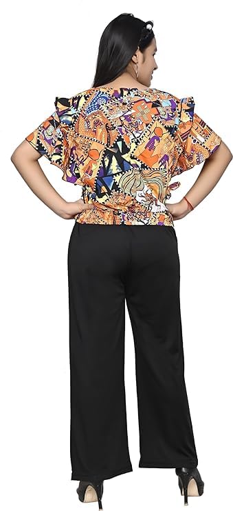 Image of Girls | Kids Printed Floral Designer Top and Palazzo Set Crop Top and Palazzo Set Printed | Fancy Palazzo and top Set for Girls with tie in Waist 4 Year to 16 Year