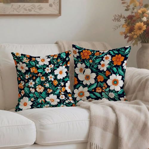 Housse coussin 70x70cm fermeture éclair invisible taie lin cyan
