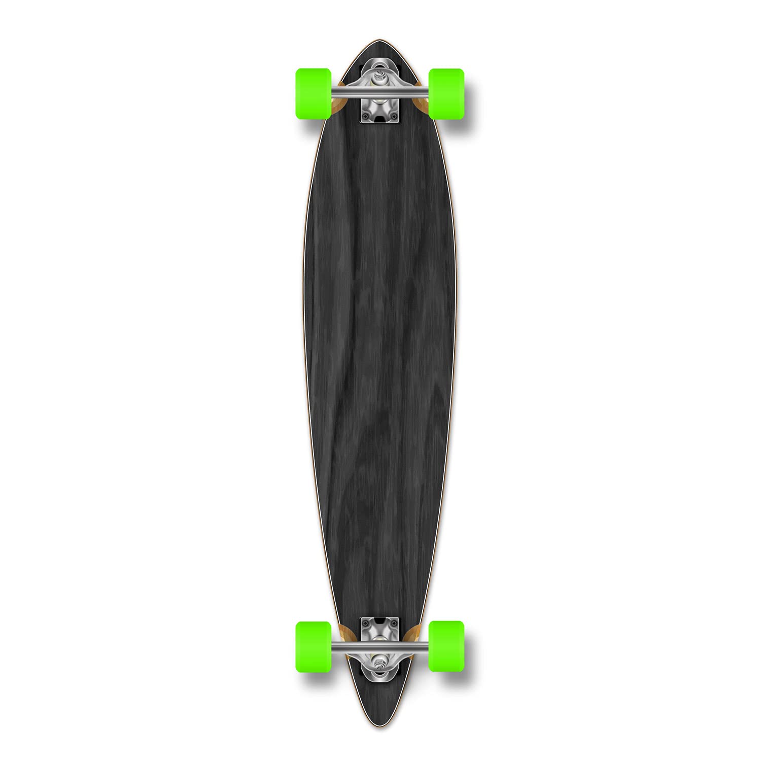 Yocaher Blank/Checker Complete Pintail Skateboards Longboard Cruiser w/Black Widow Premium 80A Grip Tape Aluminum Truck ABEC7 Bearing 70mm Skateboard Wheels