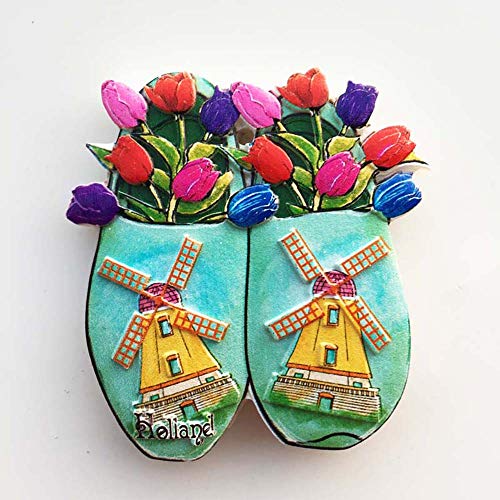 Imán de nevera decorativo Tulipán 3D Holanda resina miniatura 2