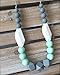The Original Baby Teething Necklace for Mom, Silicone Teething Beads, 100% BPA Free (Gray, Mint, White, Gray)