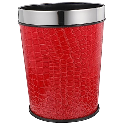 Caneca de basura vintage 1.0L rojo cuero y plástico