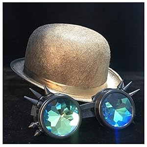 XATIHLIS Vrouwen Mannen Steampunk Bowler Hoed Cosplay Topper Top Hoed Fedora Gear Bril Billycock Bruidegom Hoed Maat…