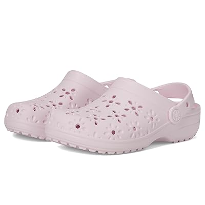 Crocs Kids Classic Clogs with Floral Cut Out Design (Little Kid/Big Kid) Kids Shoes Pink Milk
