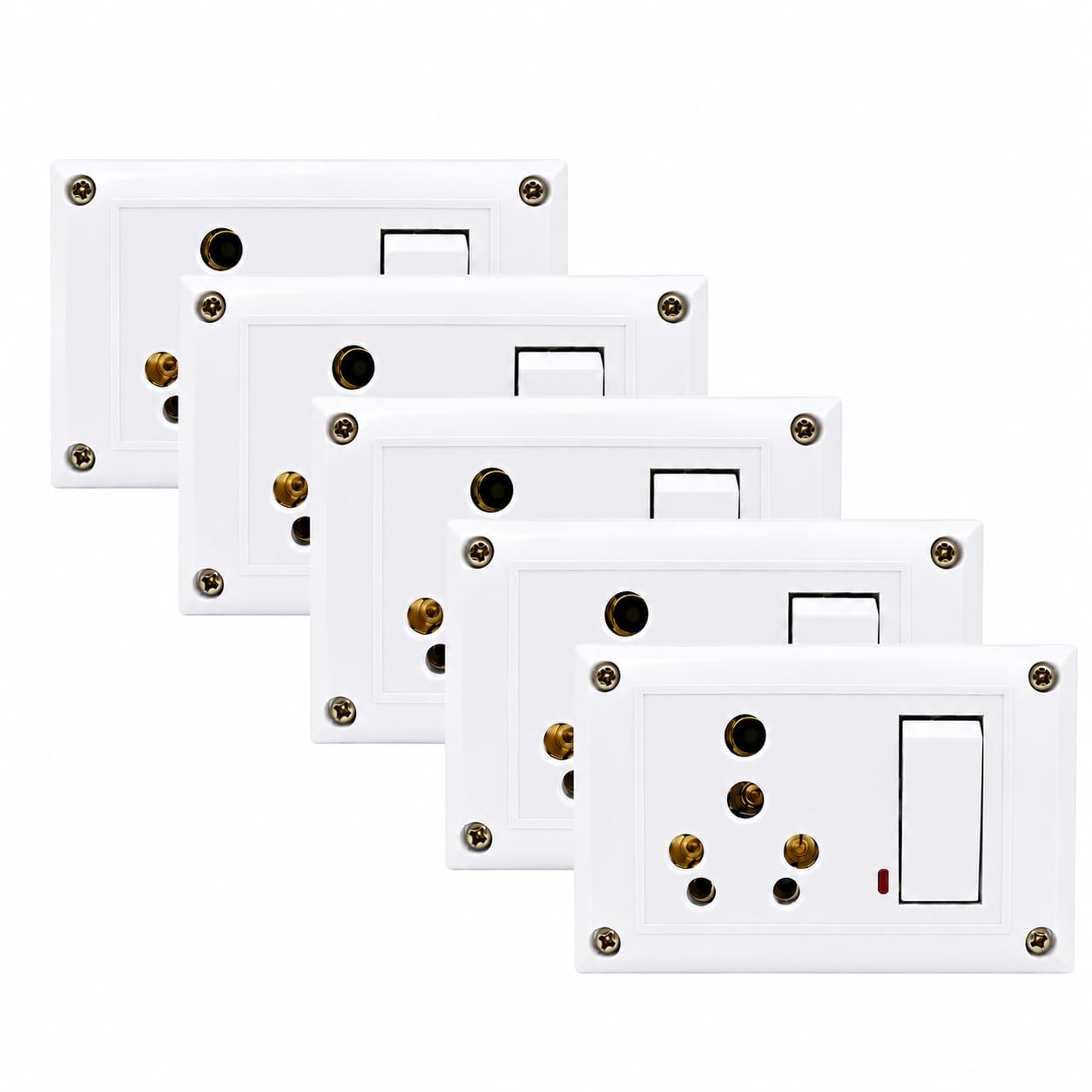 1 Switch 1 Socket Box Combined Box with Universal Socket, 6A & 16A, 240V AC, Indicator Light, Polycarbonate Electrical Modular Socket Box (5)-image-6