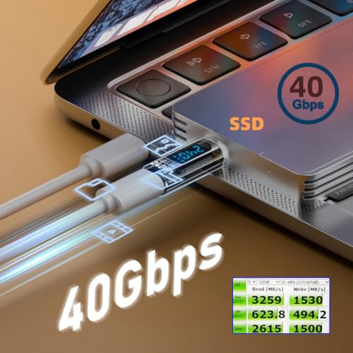 Image of chenyang USB C Digital Display Adapter, USB 4.0 Type C Male to Female 40Gbps 8K@60Hz Data Transfer PD 240W Fast Charging Power Meter Tester Converter Adapter