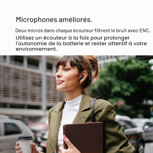 Belkin Écouteurs SoundForm™ Motion True Wireless avec suppression du bruit de fond (étui de recharge sans fil, deux micros, IPX5, résistance à l'eau, Bluetooth, pour iPhone et Samsung, noirs)