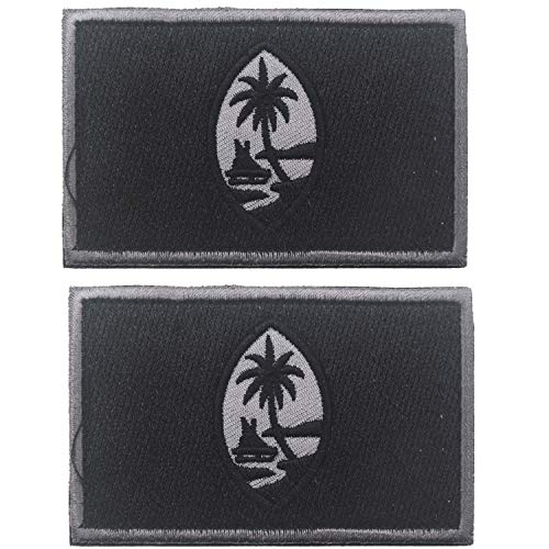 Guam Guamanian Territory of The United States National Flag Embroidered Hook & Loop Patch Tactical Military Morale Emblem Patches Applique Badge 2PCS