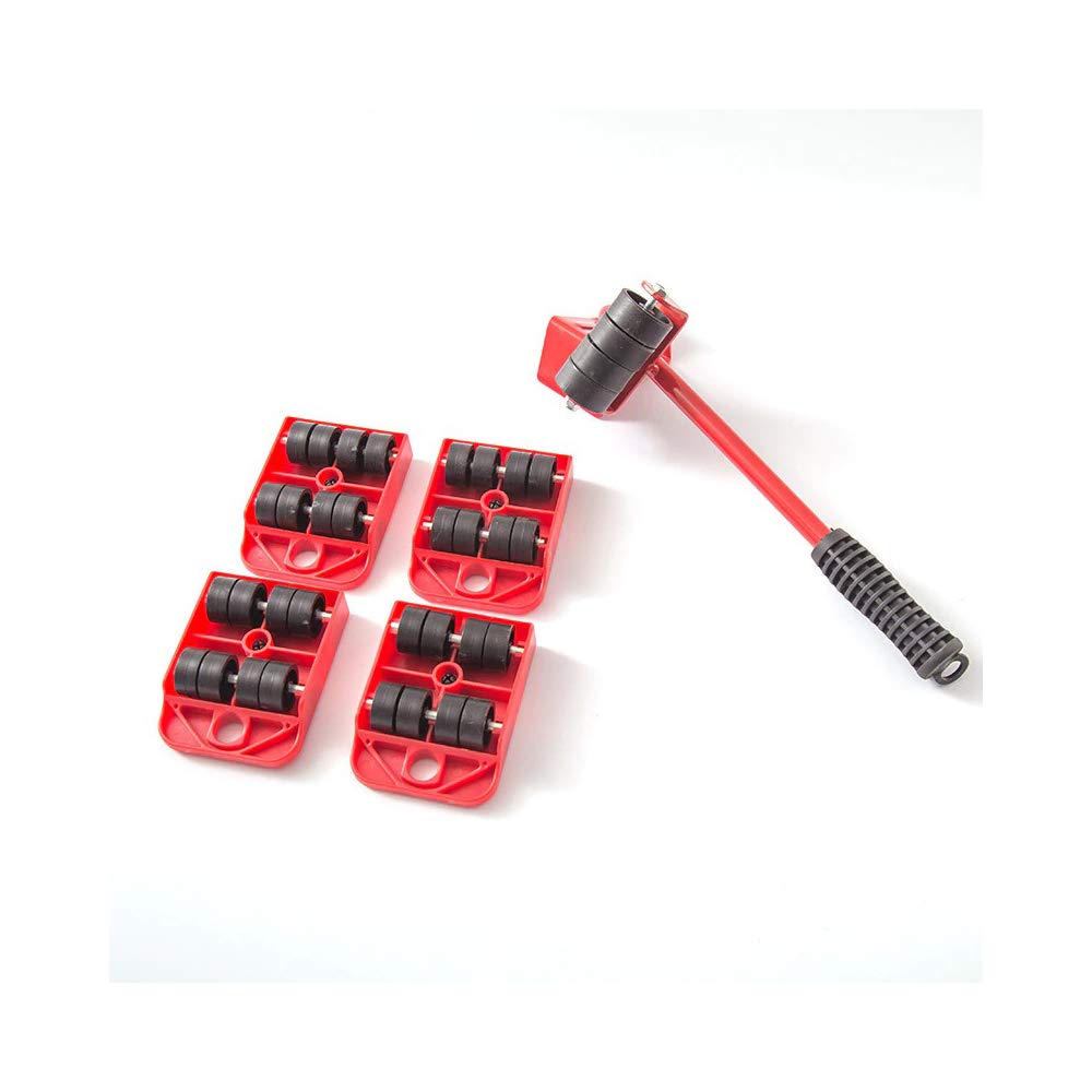 ADGO Set for Lifting, Furniture Transport, Household Appliances, Set of 5, Transport Rollers and Lift, Maximum Load up to 150 kg, Red, 1 Piece 2