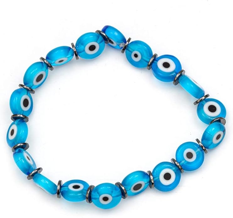 Genrics Braccialetto di Perle di Vetro Braccialetto Turco Nero Rosso Verde Blu Occhio Filo Genrics Braccialetto di Perle di Vetro Braccialetto Turco Nero Rosso Verde Blu Occhio Filo