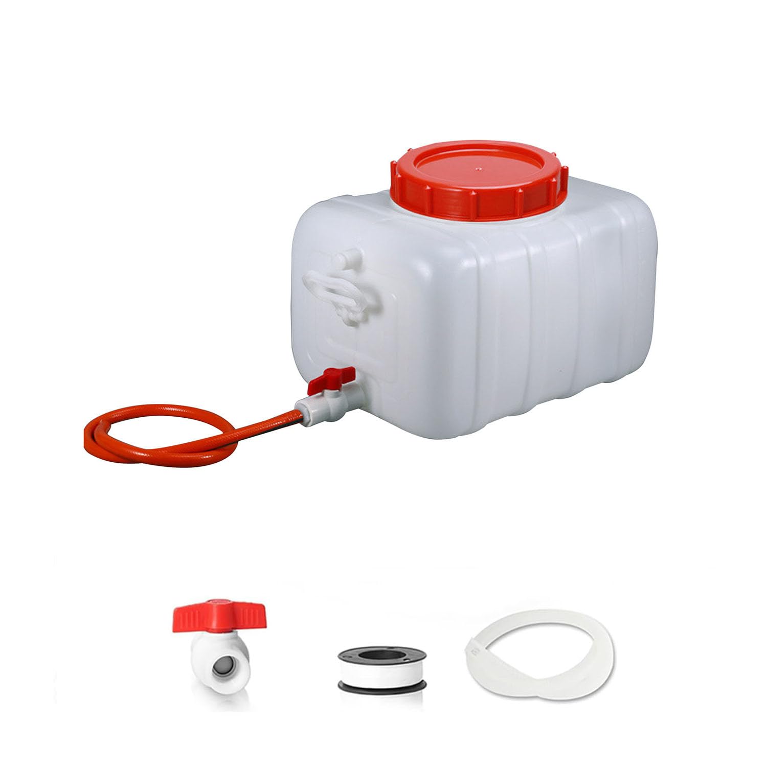 MJHETCY Portable Water Tank 25L/35L/50L/80L/110L/200L Water Storage Tank for Camping with Spigot Hose Plastic Water Storage Container for Emergency Water Storage Outdoor(Size:110L)