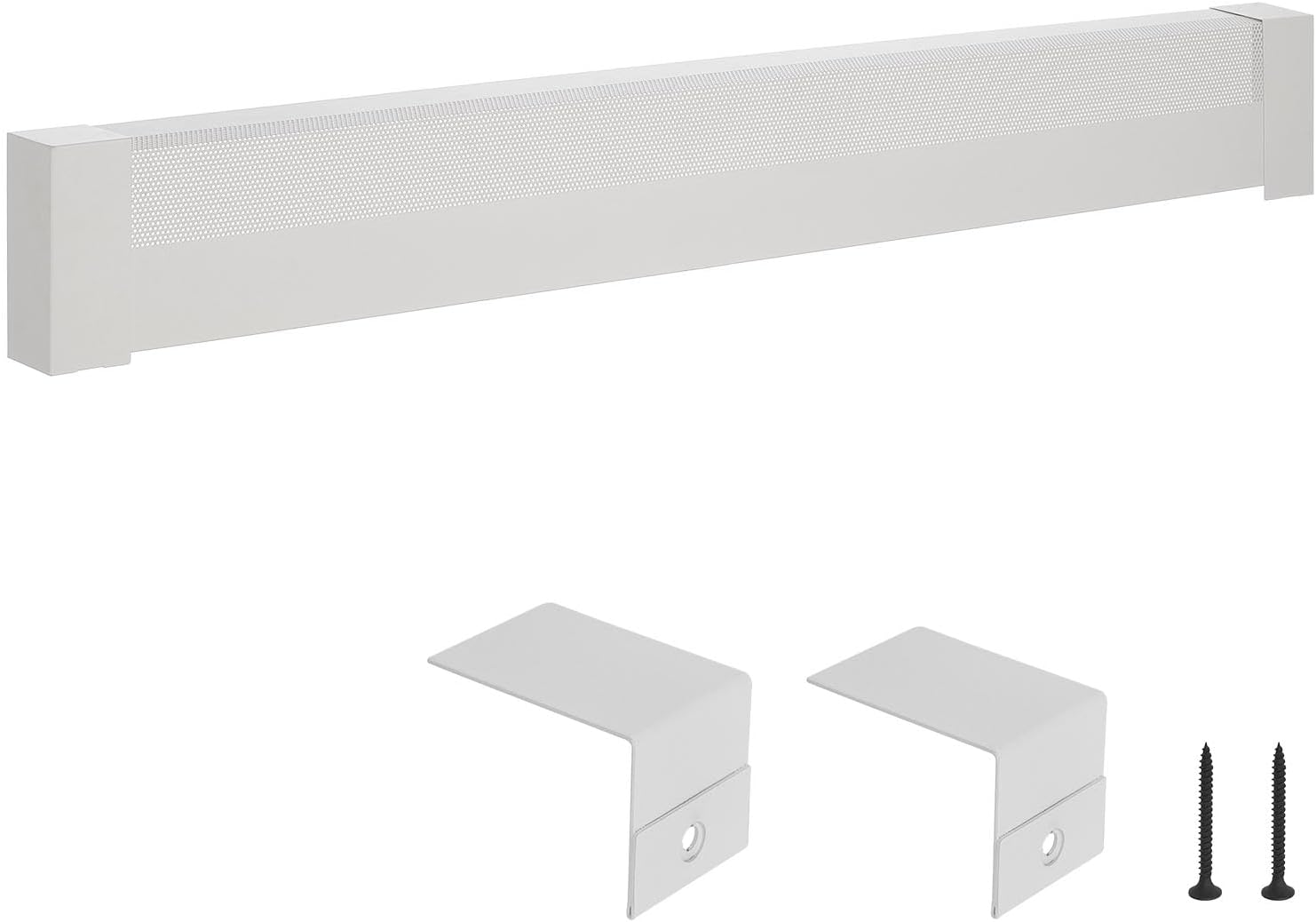 VEVOR Baseboard Heater Covers, Basic Series 5 ft Standard Electric Heating Unit Front Cover for Home Improvement, Heavy-duty Steel, Easy Installation for Bedroom Replacing Old Cover, White