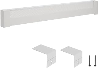 VEVOR Baseboard Heater Covers, Basic Series 5 ft Standard Electric Heating Unit Front Cover for Home Improvement, Heavy-duty Steel, Easy Installation for Bedroom Replacing Old Cover, White