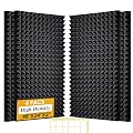 4 Pack Black Acoustic Foam Panels,48x24x2 Inch Sound Proof,High Density Soundproof Wall Panels,Fireproof Cancelling Foam Studio (Black, 4 PCS)