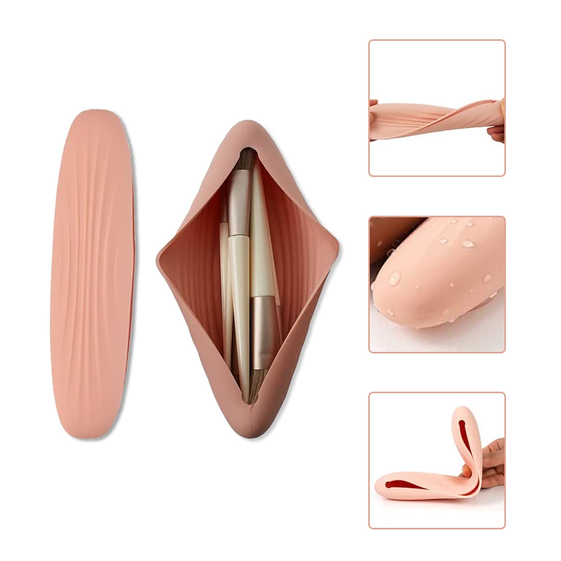 Silikon Make-up-Pinselhalter Für Unterwegs – Weich, Kompakt, Wasserdicht & Einfach Zu Reinigen