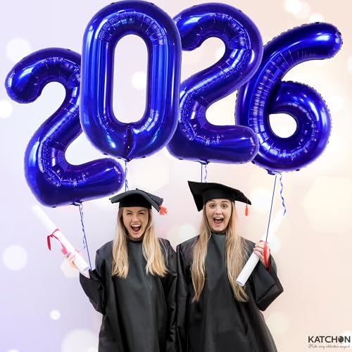 Image of Blue 2026 Balloons 42 Inch, Giant - Blue Graduation Decorations 2026, Foil Number 2026 Graduation Balloons Class of 2026 Decorations | Graduation Party Decorations | Prom Decorations 2026, Katchon
