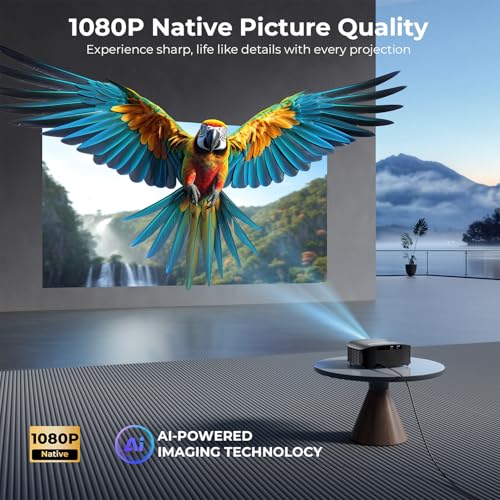 Image of GOODEE Mini Projector [Official Licensed Google TV] Built-in Apps | 1080P Native Image Compatible with Netflix /YouTube /Prime Video /Disney+, Support WiFi and Bluetooth, HDMI /Phone /Laptop