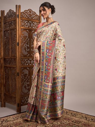 AKHILAM kanjivaram silk saree in soft silk – image 4