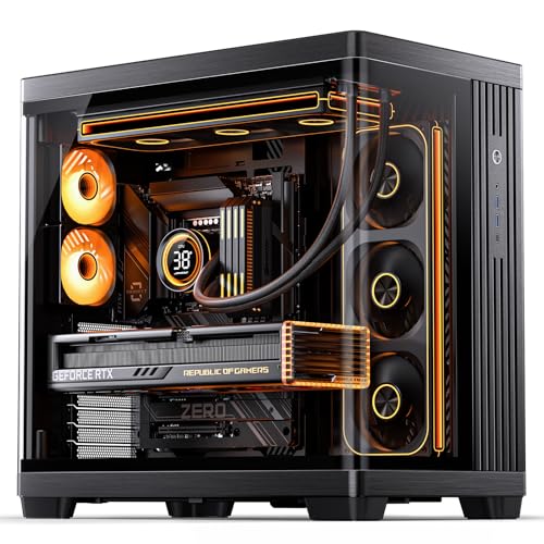 Image of JONSBO TK-4 Black ATX PC Case,Separated Cabinet Mid Tower Computer Case,Bi-Bent Surround View Glass,Aluminum Alloy, Support Micro /ATX, SP Back-Connect(BTF) MB /460GPU /200PSU,Type-C Jack, Black