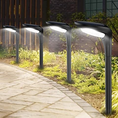 JSOT Solar Landscape Path Lights, LED Garden Spotlights Outdoor Floor Lighting, Waterproof Solar Powered Light for Walk Yard Patio Lawn, 2 Packs Cover