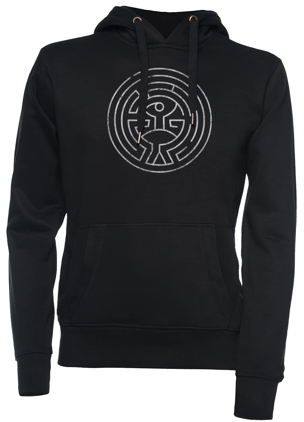 Fantascienza del Labirinto del Mondo Occidentale Unisex Felpa con Cappuccio Nero
