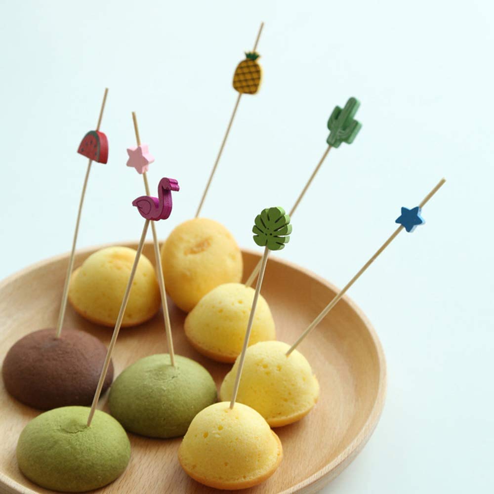 Pic Noel ABSOK Bâtonnets De Cocktail Cure-Dents Fournitures De Fête Cure De Bambou Brochettes De Noeud Pic De Noel