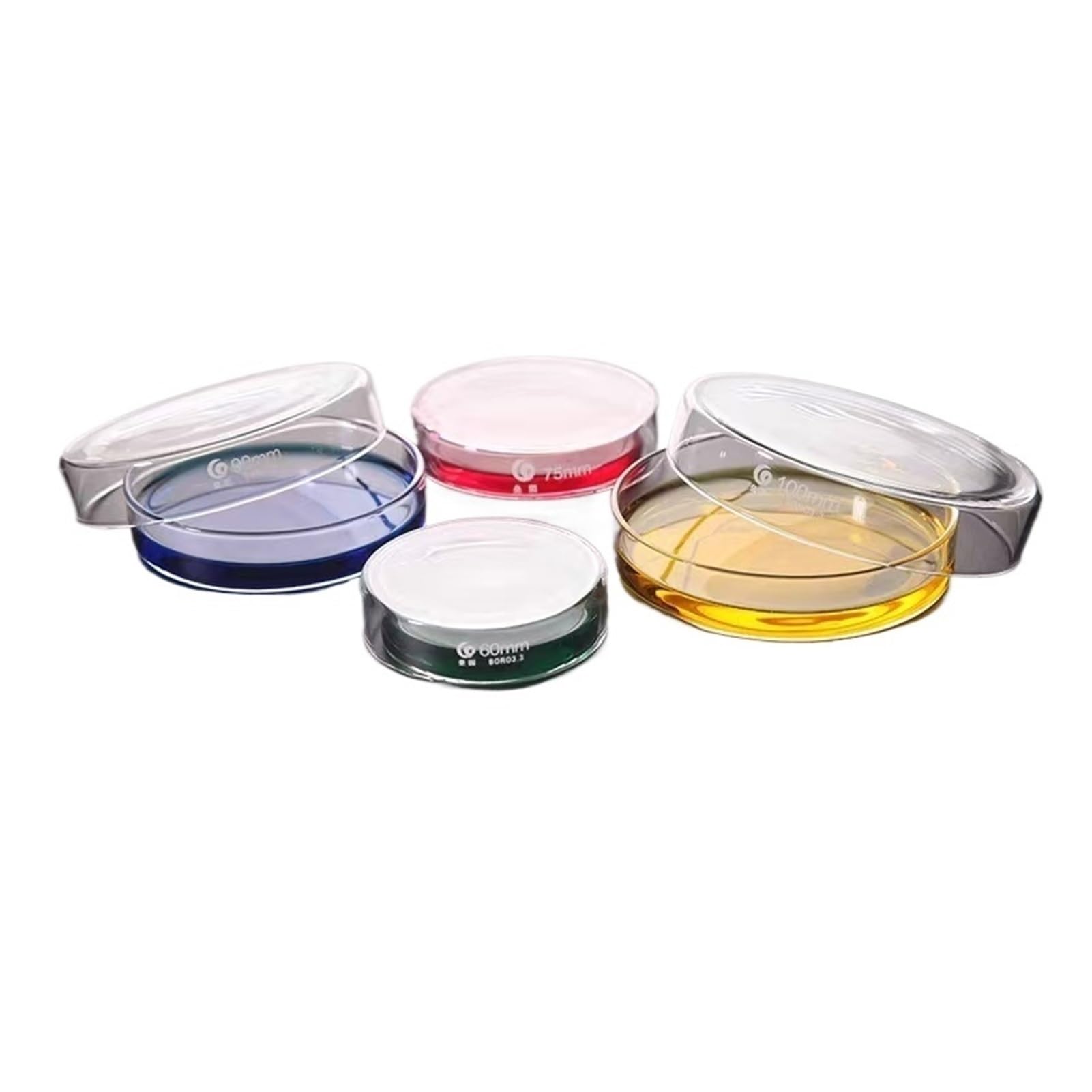 5 unids/Pack Placas de Petri de Vidrio de borosilicato Alto de 100mm asequibles for Plato de Cultivo de Instrumentos químicos estériles Transparentes celulares