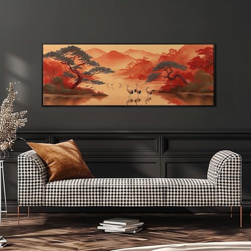 Tableau japonais sur toile grand format horizontal 45x135 cm - 4