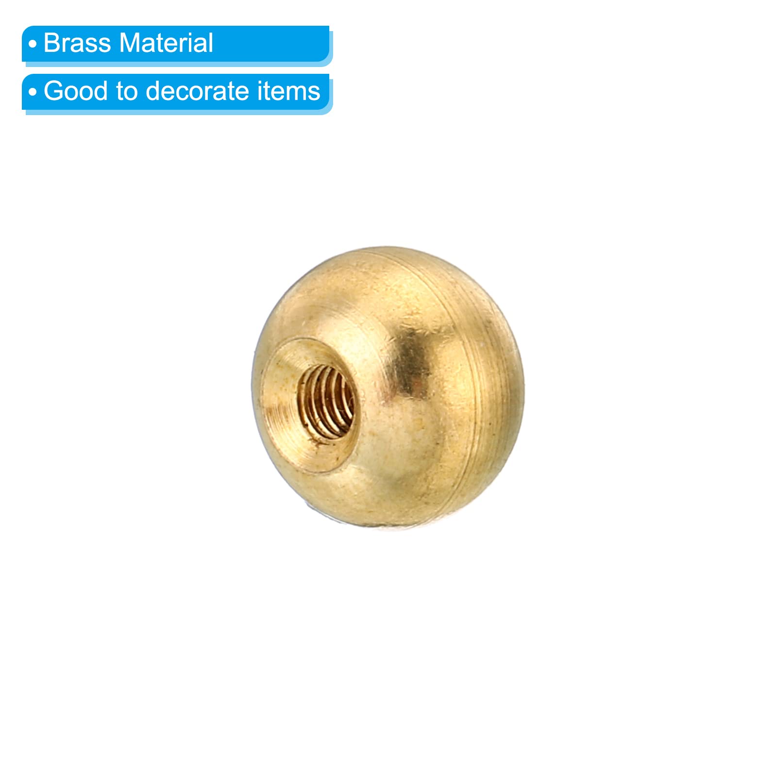 PATIKIL M3x0.5 Thread Cap Nuts Knob, 10 Pack Brass Ball Lamp Decoration Screw Caps Nut for Furniture Lighting - Image 4