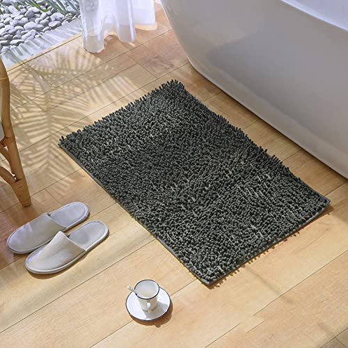 WmHeoo2077 Alfombra de Piel Soft Modern Shaggy Rugs,Alfombrilla Absorbente Antideslizante, Alfombra Simple de Color Puro Gris Oscuro_45cmx70cm,Alfombras Sala De Estar Grande De Imitación