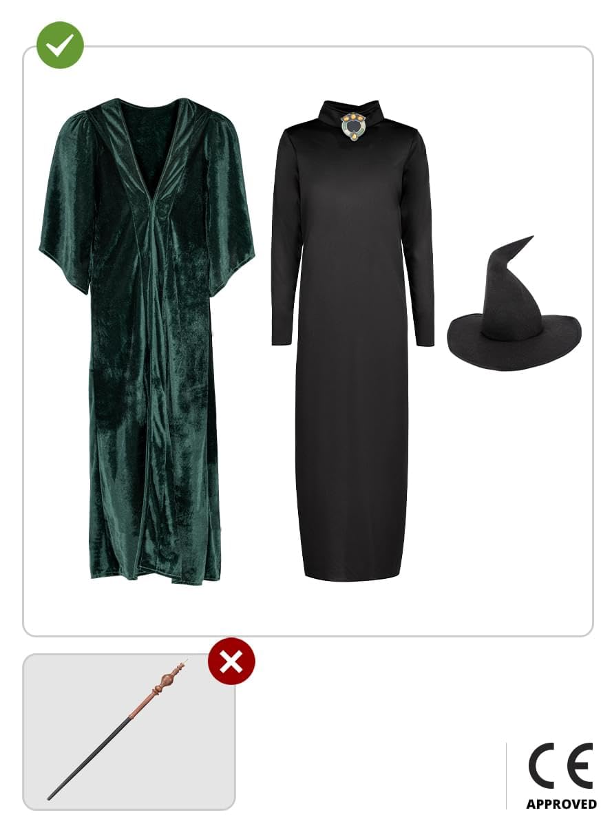 Funidelia Déguisement de Professeur McGonagall - Harry Potter pour fille, Licence Officielle, Films et Cinéma, Magiciens - Costume pour enfant pour les fêtes, le Carnaval et Halloween