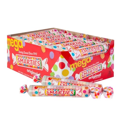 Smarties Candy Mega Rolls - Gluten & Vegan Free - Assorted Flavor Treat - Peanut Free Plant Derived Ingredients - Ideal Halloween Candy - Individually Wrapped - 54oz per Box (Pack of 1) - image 1