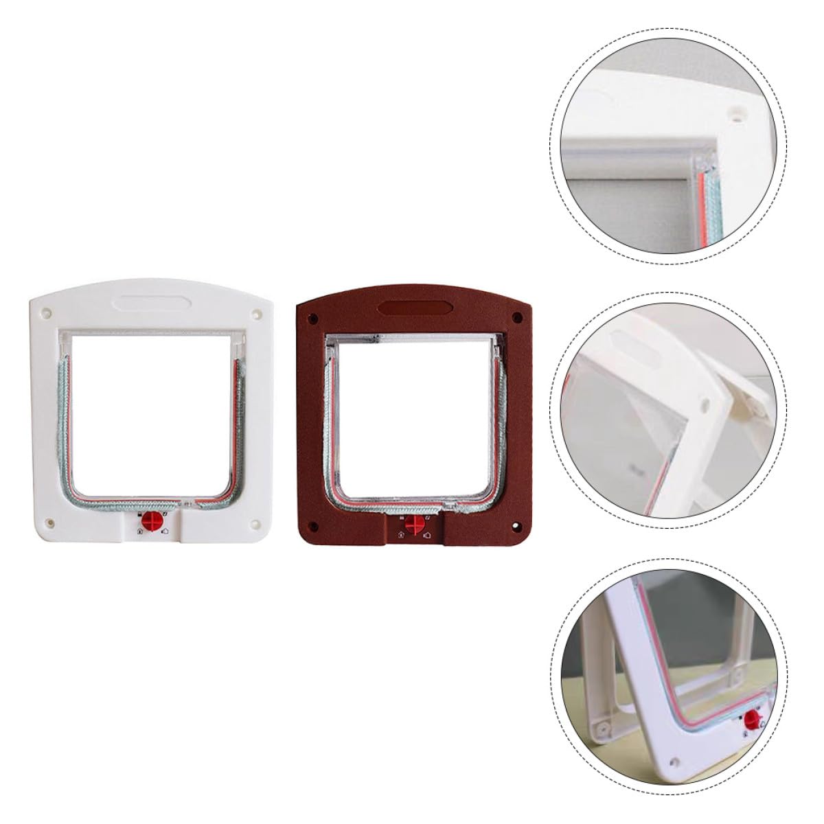 Totority Chatière pour Chat et Petit Chien 2pcs Facile à Installer en Abs et Acrylique Résistante à l'usure Contrôle D'ouverture et Fermeture Pratique