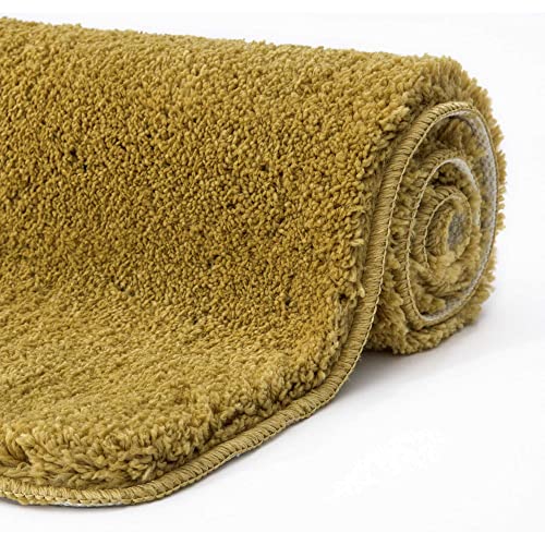 etérea Badematte Badteppich 50x80cm Gold Badezimmerteppich - WC Teppich - Flauschig, rutschfest,...