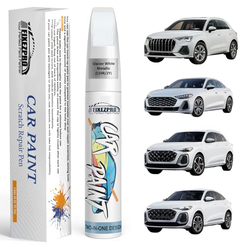 Image of LS9R /2Y Glacier White Metallic Touch Up Paint for Audi, Exact Color Match Car Paint Scratch Repair Remover Pen Kit Quick & Easy Fix Vehicle Chips and Automotive Nicks Scuff