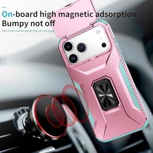 Coque rigide iPhone 17 silicone double couche haute protection vert foncé avec anneau