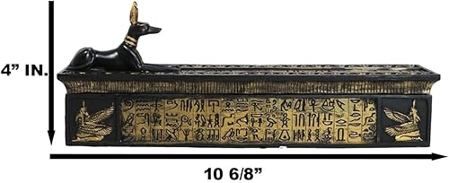 Miniatura 2 de Ebros Gift Dios de los muertos egipcios Anubis Chacal Quemador de incienso para perro y caja de almacenamiento, escultura para el hogar, accesorio