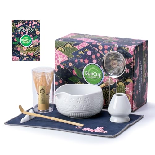 Image of Buucup Matcha Whisk Set, Ceramic Kit with Bowl & Bamboo Accessories
