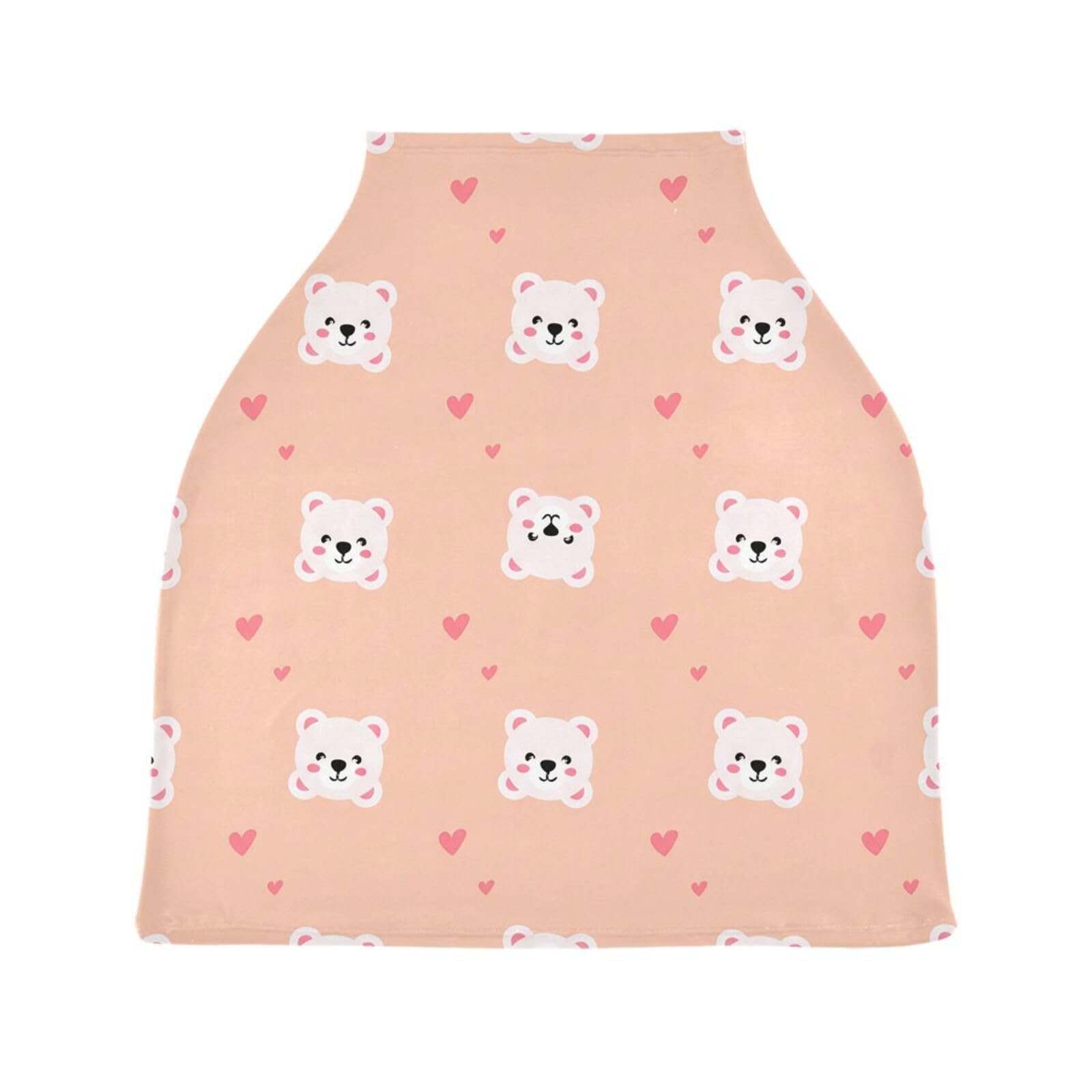Nesatuwa Baby Car Seat Cover Bear Faces Breastfeeding Covers Stretchy Breathable Multi-Use Cover Carseat Canopy for Girls and Boys