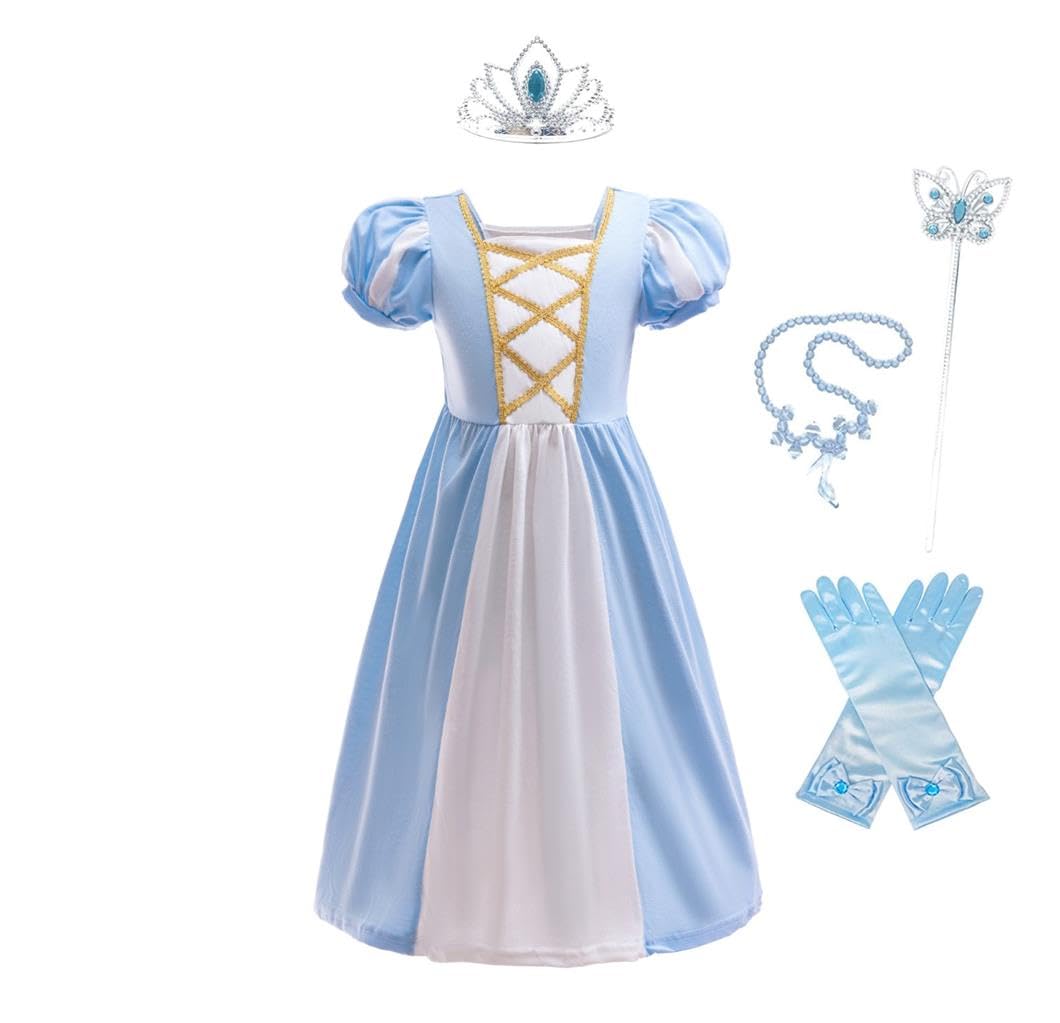 Lito Angels Princess Cinderella Fancy Dress Up Clothes Play Wear with Accessories for Kids Girls Age 2-3 Years, Blue