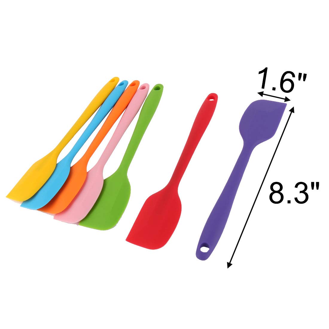 Ruilogod Panadería de silicona Cake Cream Postre Postre Horneado Spátula Scraper 14pcs Color surtido