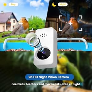 Smart Bird Feeder with Camera, Outdoor Bird Feeder Camera Solar Powered, Real Time Notifications, 2K HD Live Video Bird Feeder Camera, Ideal for Bird Lovers Smart Bird Feeder with Camera Outdoor Bird Feeder Camera Solar Powered Real Time Notifications 2K HD Live Video Bird Feeder Camera Ideal for Bird Lovers