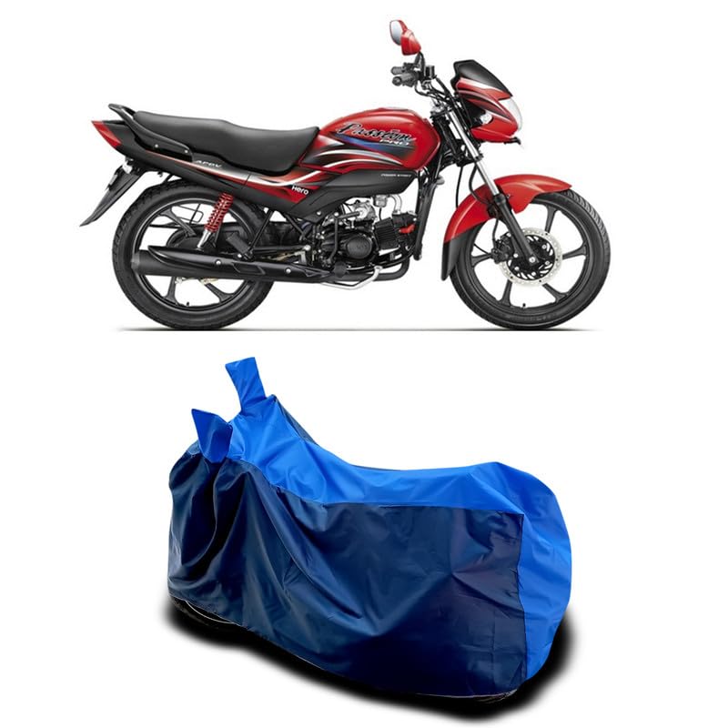 Image of DUFFEL-Two Wheeler Bike Body Cover Compatible for Hero Passion Pro I3s Heat Protectio /UV-Rays /Birds Dropping /DustProof /Waterproof All Variants [Nevay Blue]