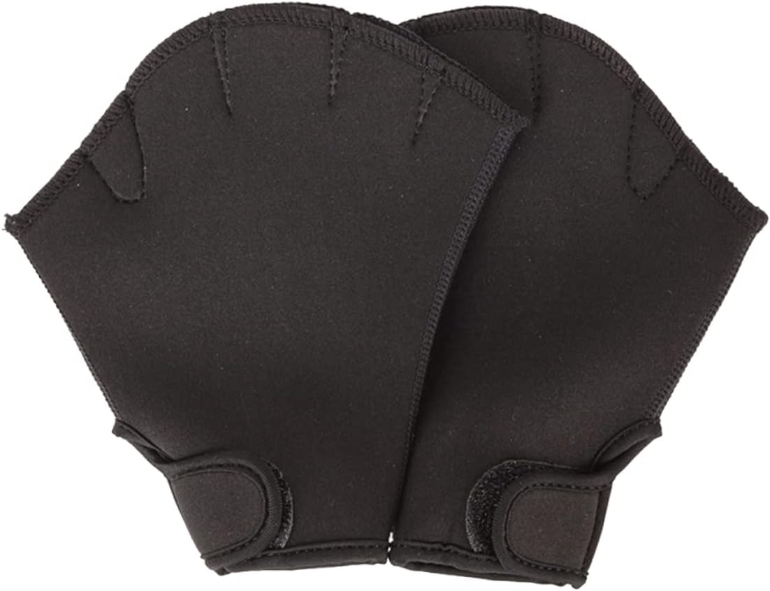 SUPVOX Webbed Swimming Gloves for Aquatic Fitness S Black Breathable Soft Material with Hook Loop Strap Water Resistance Training Gloves for Swim Diving Water Aerobics and Muscle