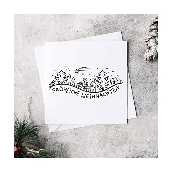 NEWSTAMPS Stempel Fröhliche Weihnachten 04 Motivstempel groß aus Holz & Gummi zum Karten basteln, Holzstempel… – Bild 10