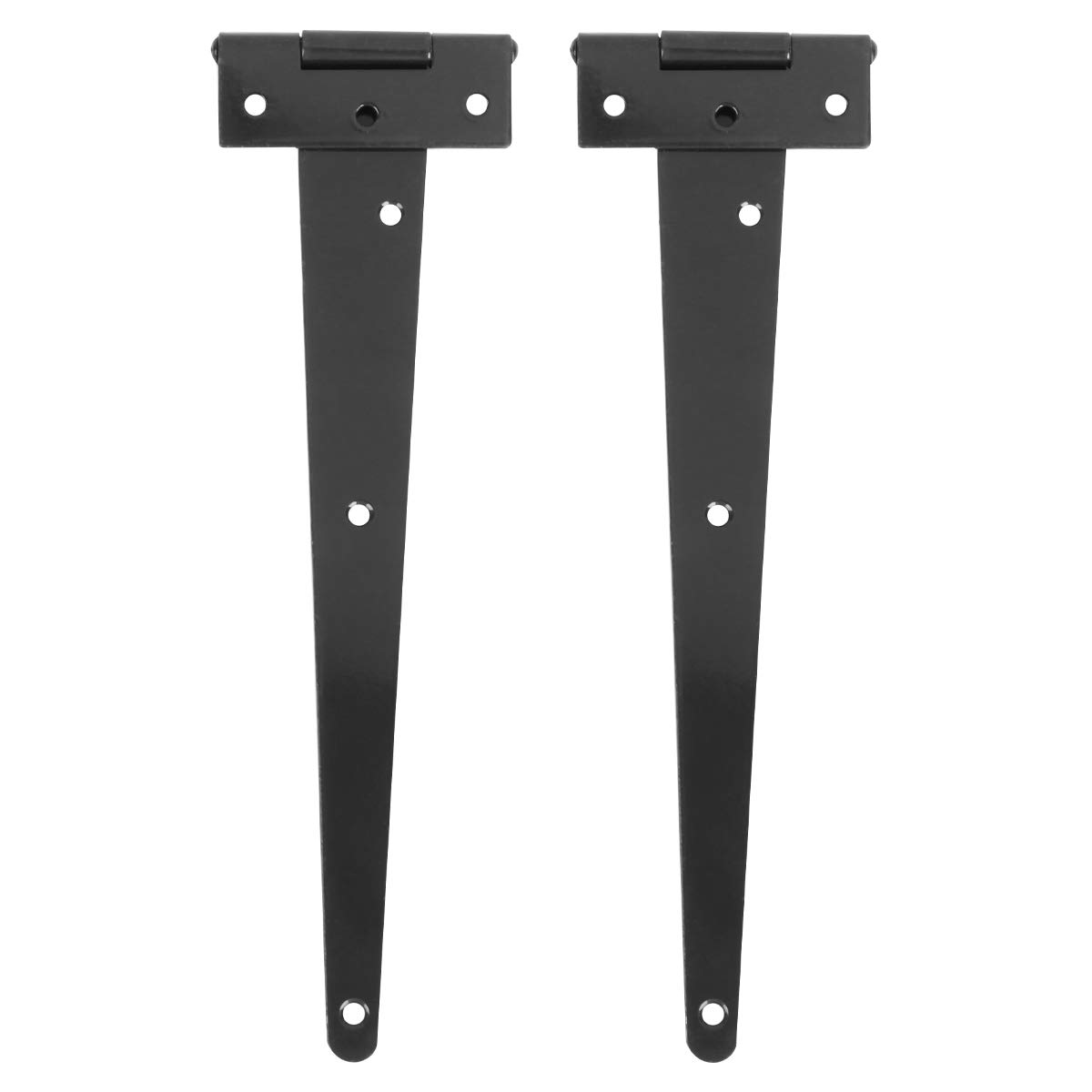 OUNONA 2PCS Black T Strap Hinges Heavy Duty Gate Hinges for Wooden Fences or Metal Gates Iron Rustproof Barn Door Hinges Shed Door Hinges (12 Inch)