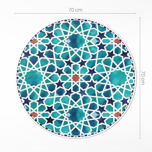 Tapis vinyle durable et élégant ø70 cm impression haute définition