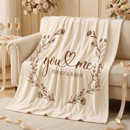 CrystalSylara Couples Blanket Wedding Gifts for Couples 2026 You and Me Hubby Wifey Intimacy Throw Blanket Newlywed Wedding Anniversary Birthday Gifts for Boyfriend Girlfriend Husband Wife 50 x 60